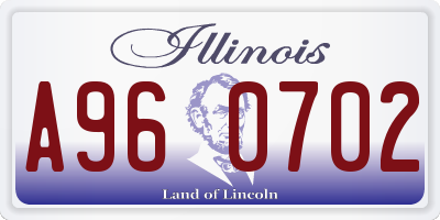 IL license plate A960702