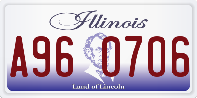 IL license plate A960706