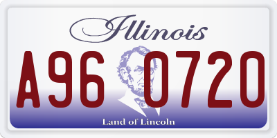 IL license plate A960720