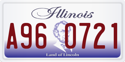 IL license plate A960721