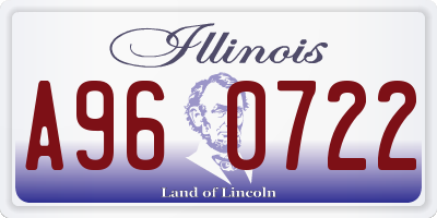 IL license plate A960722