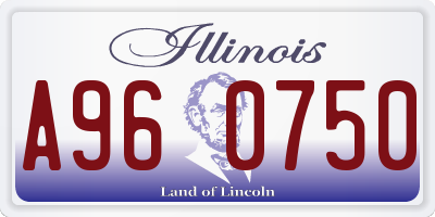IL license plate A960750