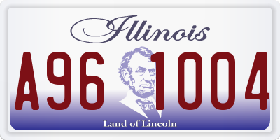 IL license plate A961004