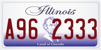 IL license plate A962333