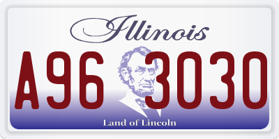 IL license plate A963030