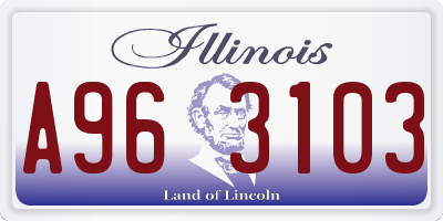 IL license plate A963103