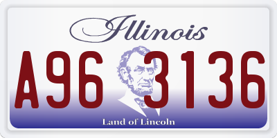 IL license plate A963136