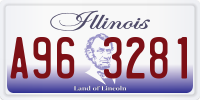 IL license plate A963281