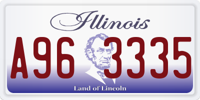 IL license plate A963335