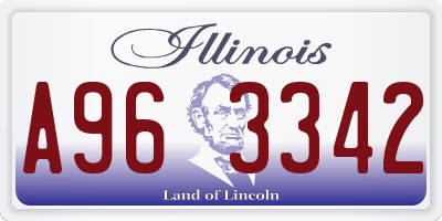 IL license plate A963342