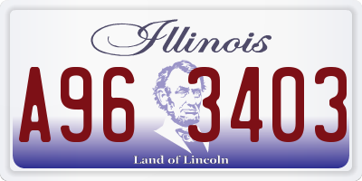 IL license plate A963403
