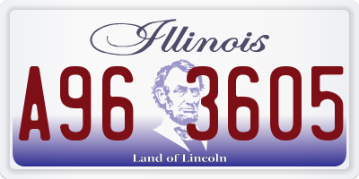 IL license plate A963605