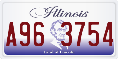 IL license plate A963754