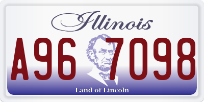 IL license plate A967098