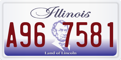 IL license plate A967581