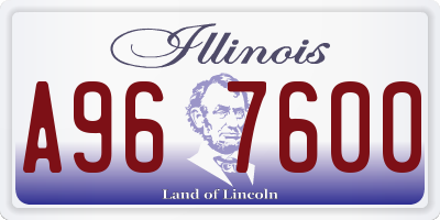 IL license plate A967600