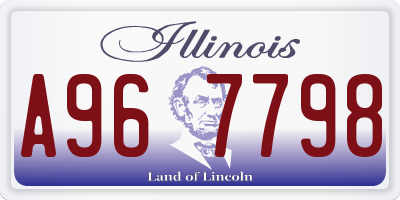 IL license plate A967798