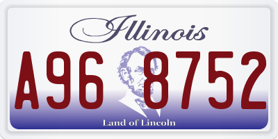 IL license plate A968752