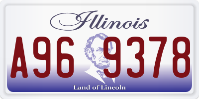 IL license plate A969378