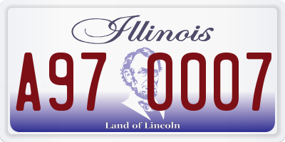 IL license plate A970007