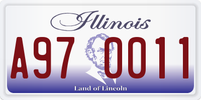 IL license plate A970011