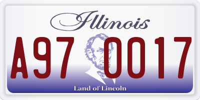 IL license plate A970017