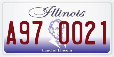 IL license plate A970021
