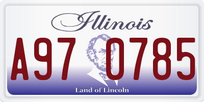 IL license plate A970785