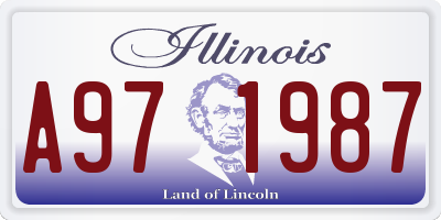 IL license plate A971987