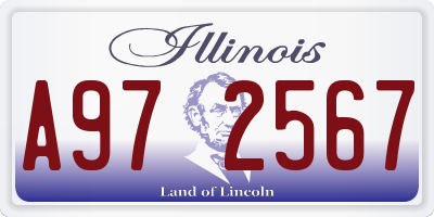 IL license plate A972567