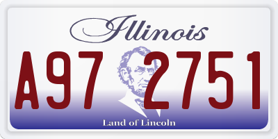 IL license plate A972751
