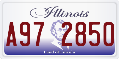 IL license plate A972850