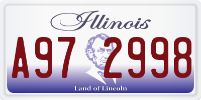 IL license plate A972998