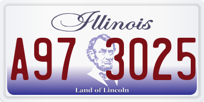 IL license plate A973025