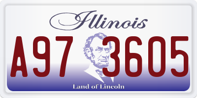 IL license plate A973605