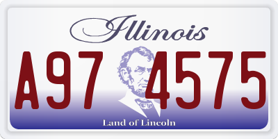 IL license plate A974575