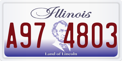 IL license plate A974803