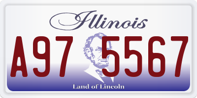 IL license plate A975567