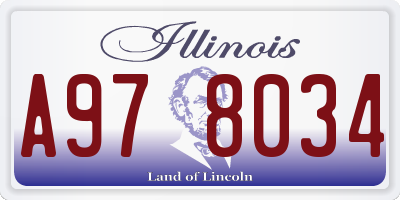 IL license plate A978034