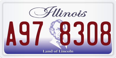 IL license plate A978308