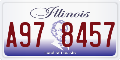 IL license plate A978457