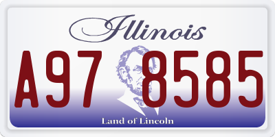 IL license plate A978585