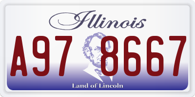 IL license plate A978667