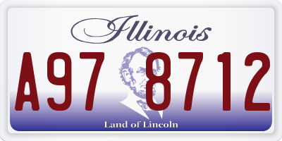 IL license plate A978712