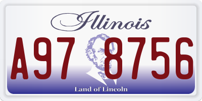 IL license plate A978756