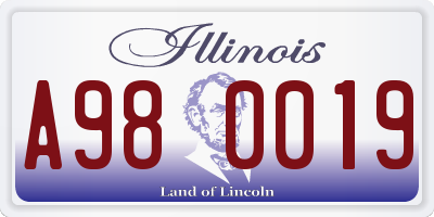 IL license plate A980019