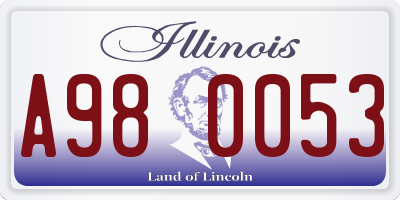 IL license plate A980053
