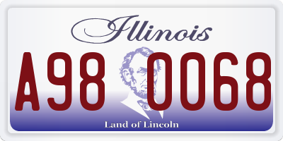 IL license plate A980068