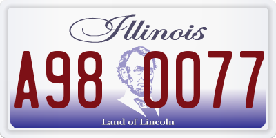 IL license plate A980077