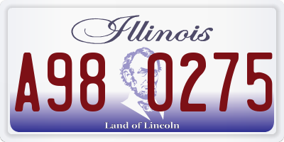 IL license plate A980275